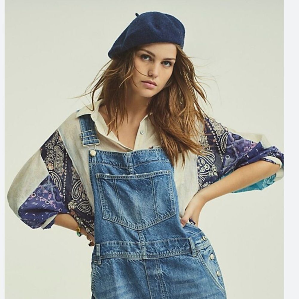 We The FREE PEOPLE $148 SUN VALLEY blouse BANDANA COTTON TUNIC TOP M OVERSIZED - Picture 4 of 11